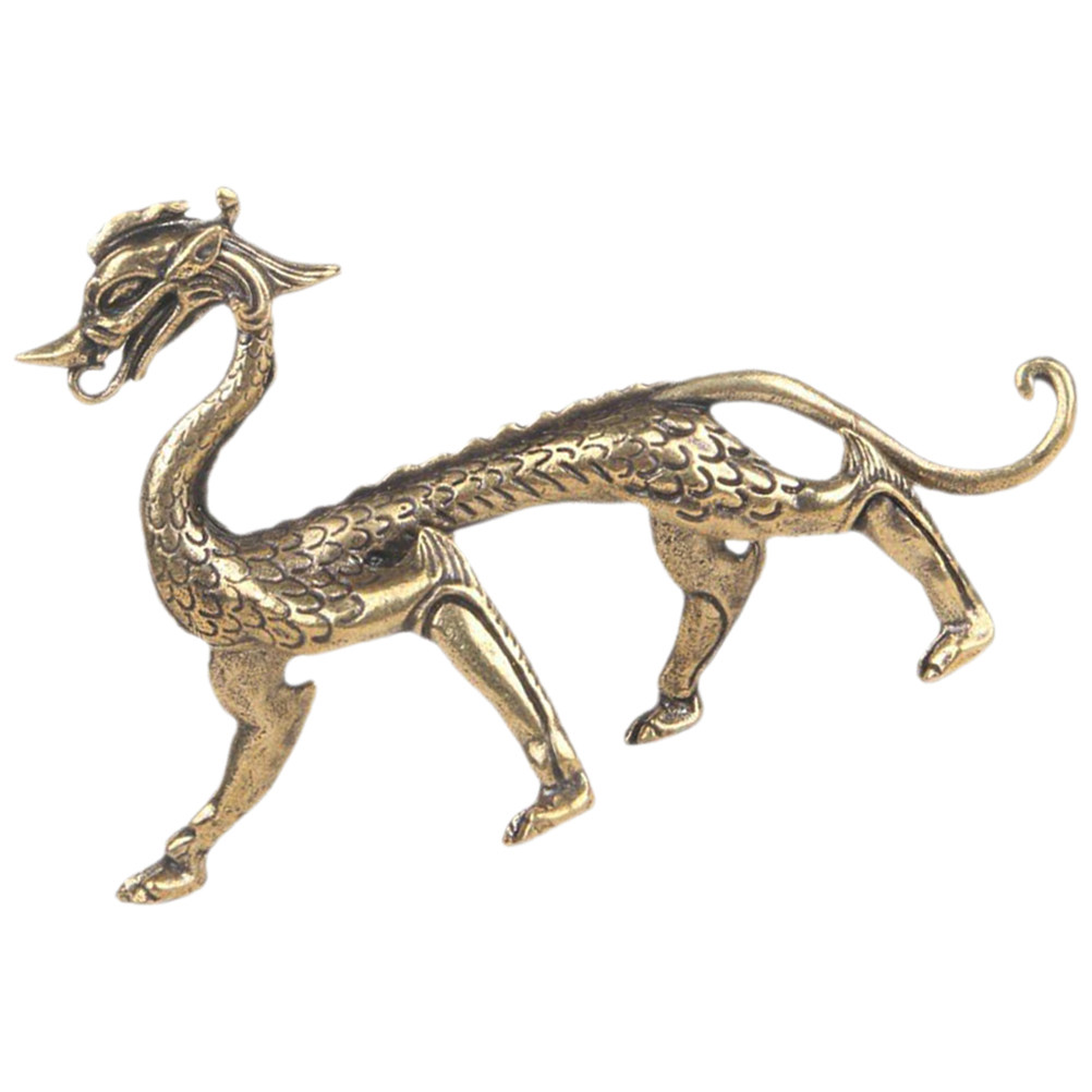 Longevity Health & Wellness Hotel - Brass Dragon Sculpture Desktop Decor Miniature