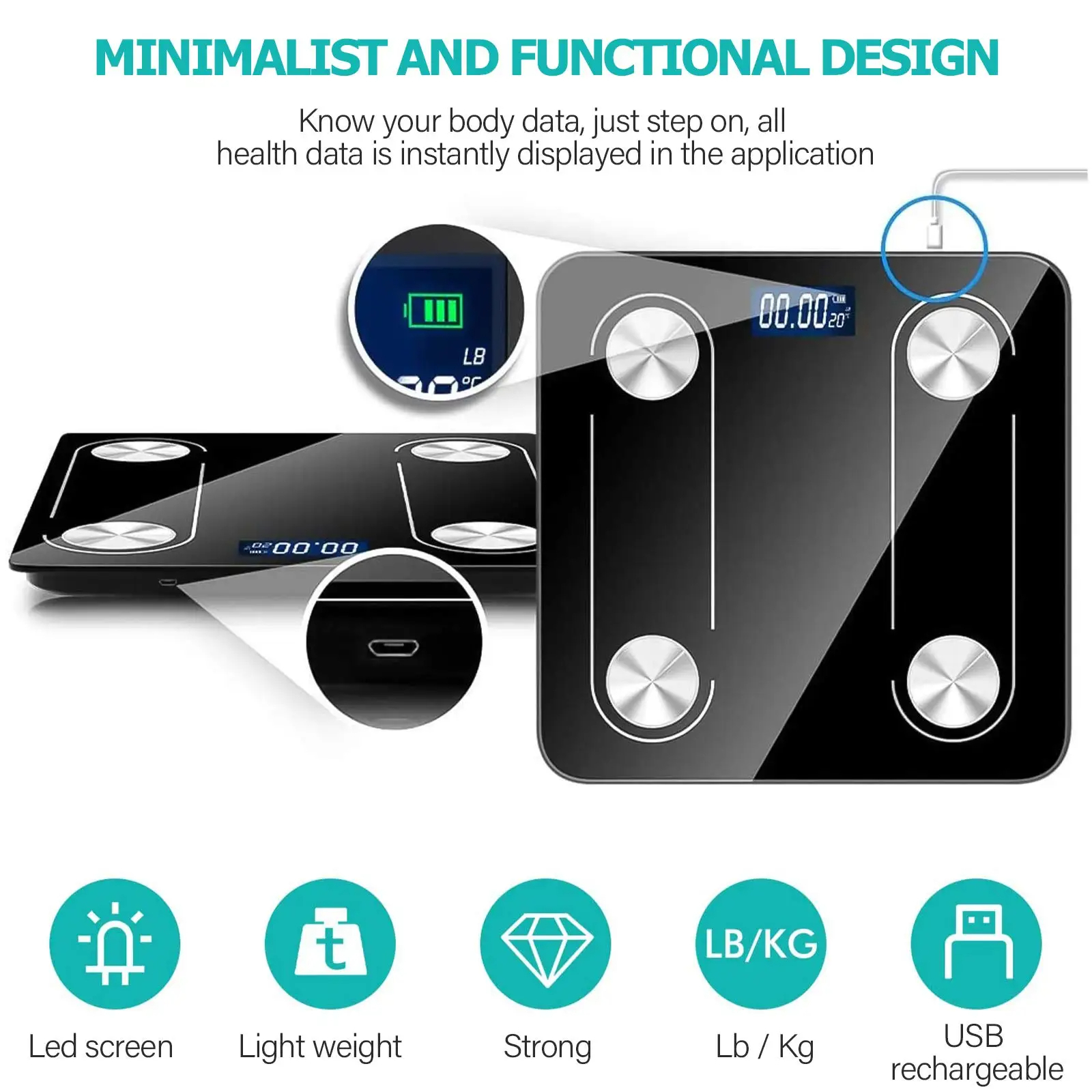 Body Fat Scale Square Body Sca - Digital Body Weight Scale incelemesi ve fiyatı