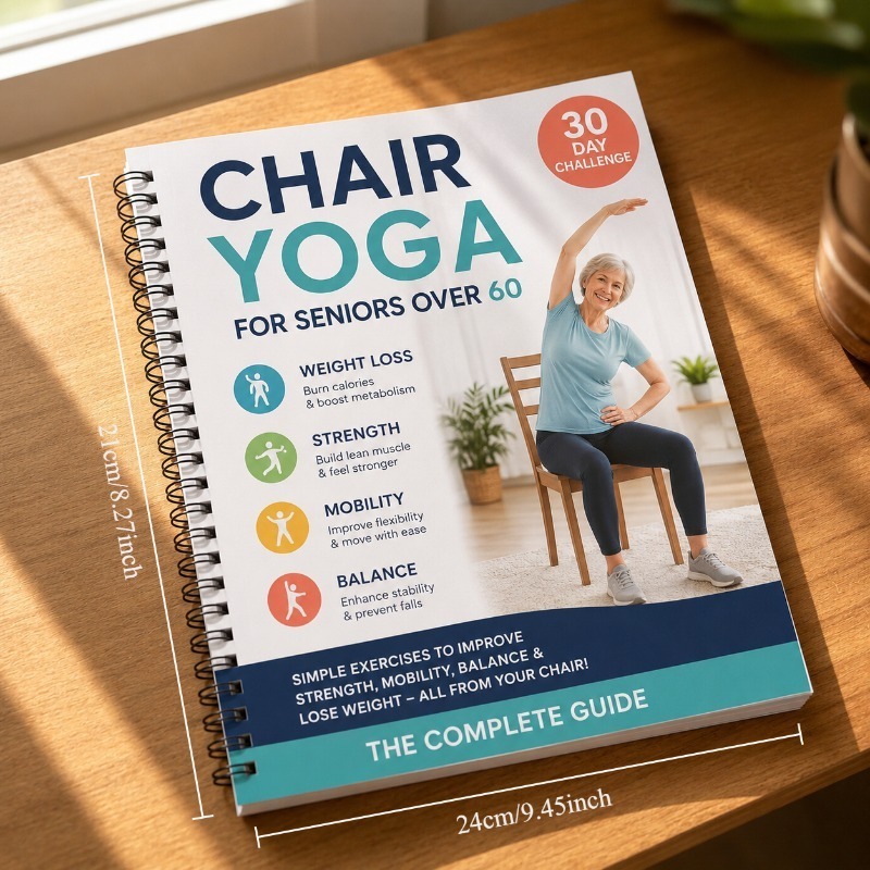30 Day Chair Yoga Training Gui - Fitness Journal Planner incelemesi ve fiyatı