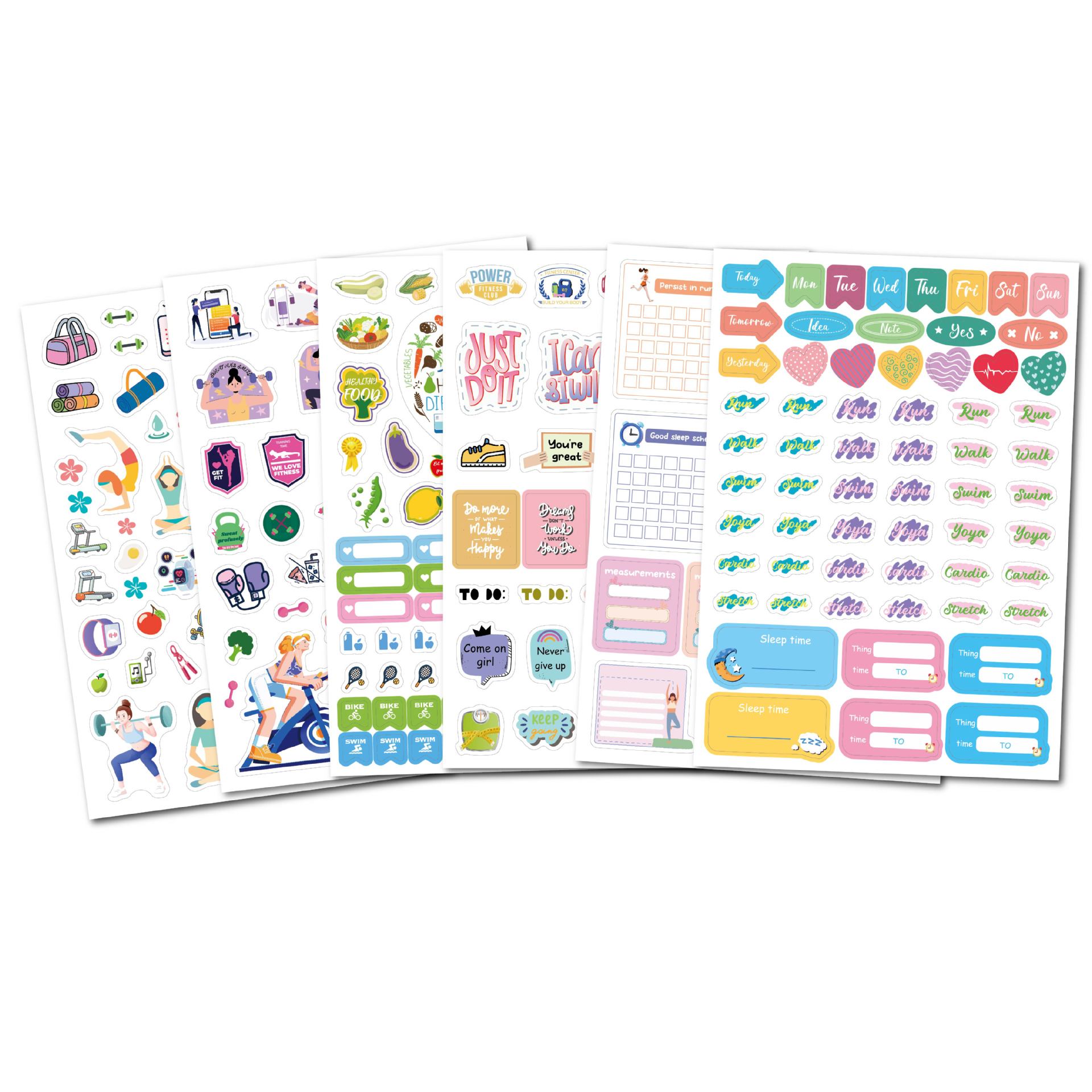 4 sheets/set Fitness Stickers  - Fitness Journal Planner incelemesi ve fiyatı
